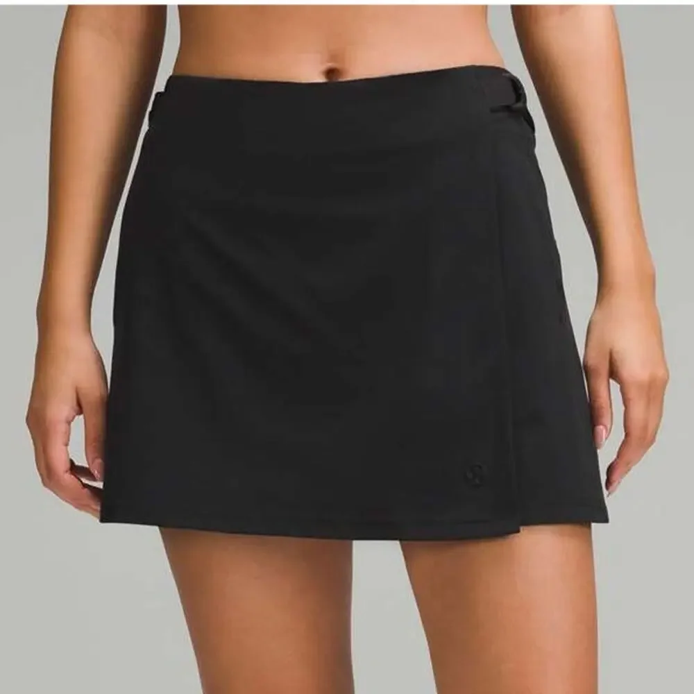 LULULEMON Wrap-Front Mid-Rise Golf Skirt Size 4 Black